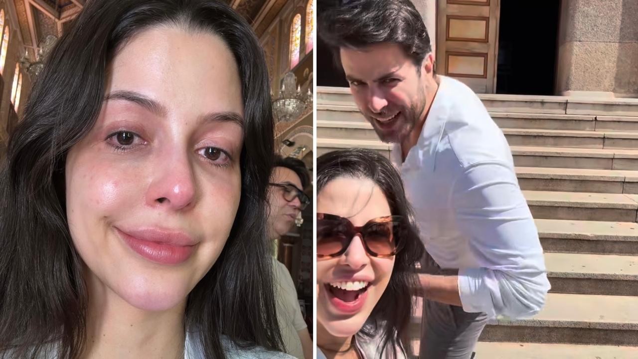 Noiva do dia, ex-BBB Laís Caldas não segura a emoção e chora em ensaio de casamento com Gustavo