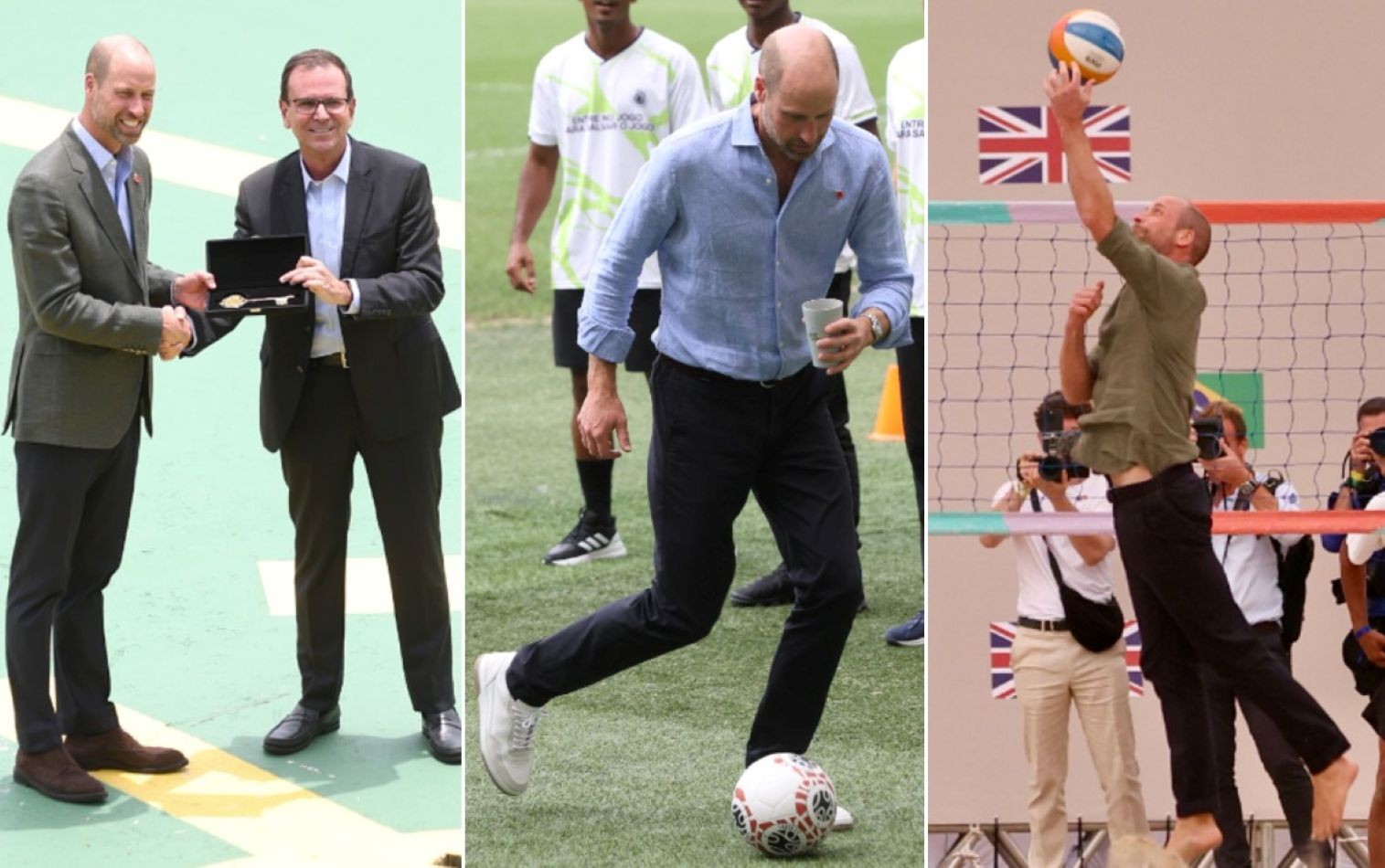Príncipe William no Rio: chaves da cidade, futebol no Maracanã e vôlei de praia em Copacabana; fotos e vídeos
