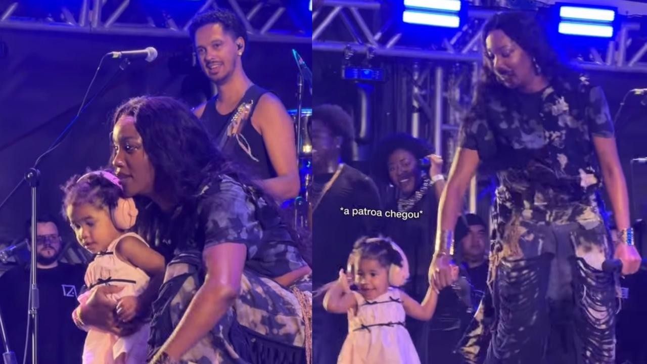 IZA protagoniza momento fofo com a filha, Nala, no palco