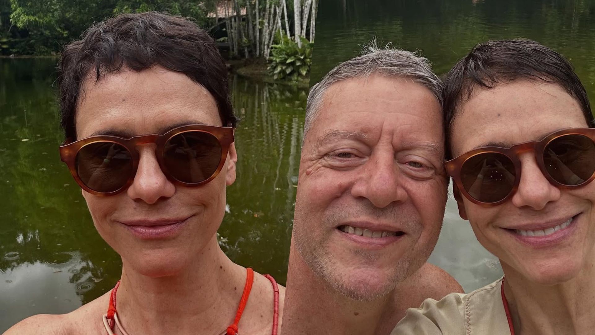 Após fim das gravações de Vale Tudo, Malu Galli posta clique raro com o marido em férias no Pará