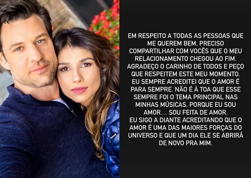 Paula Fernandes anunciou sua separação do empresário Rony Cecconello — Foto: Instagram/Reprodução