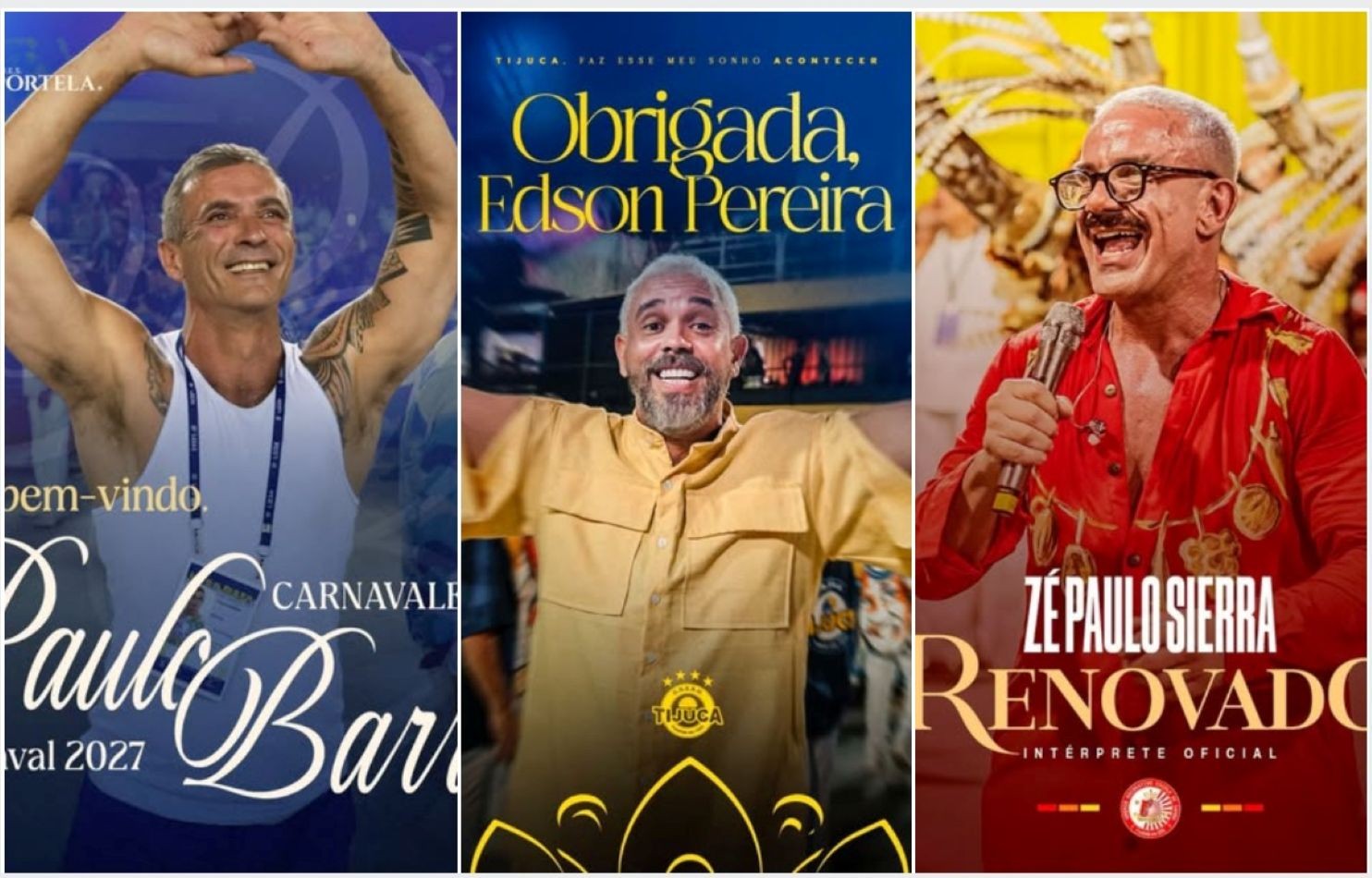 Carnaval 2027: casais, intérpretes, carnavalescos e mais deixam, e chegam, nas escolas de samba do Rio