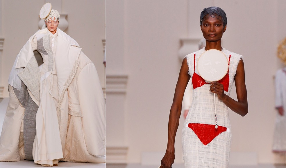Desfile de Thom Browne na semana de alta-costura de Paris — Foto: Reprodução/Instagram