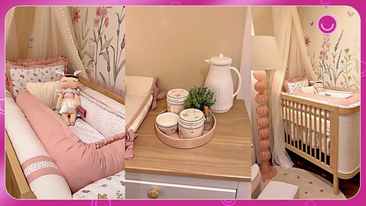 MC Guimê e Fernanda Stroschein mostram detalhes do quarto da primeira filha, Yarin