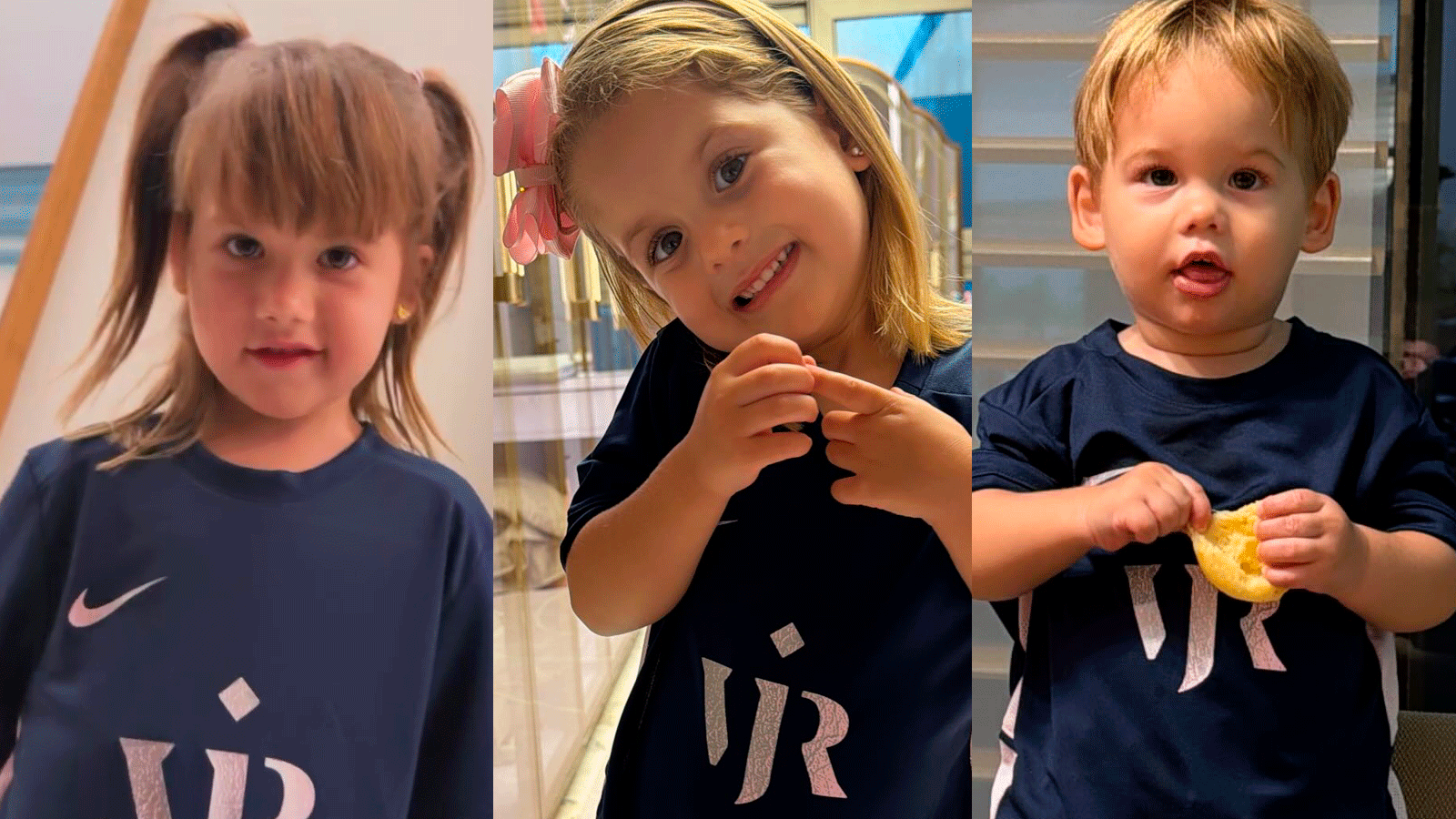 Virginia Fonseca mostra filhos com uniforme de Vini Jr. e diz: 'Não tô aguentando o look'