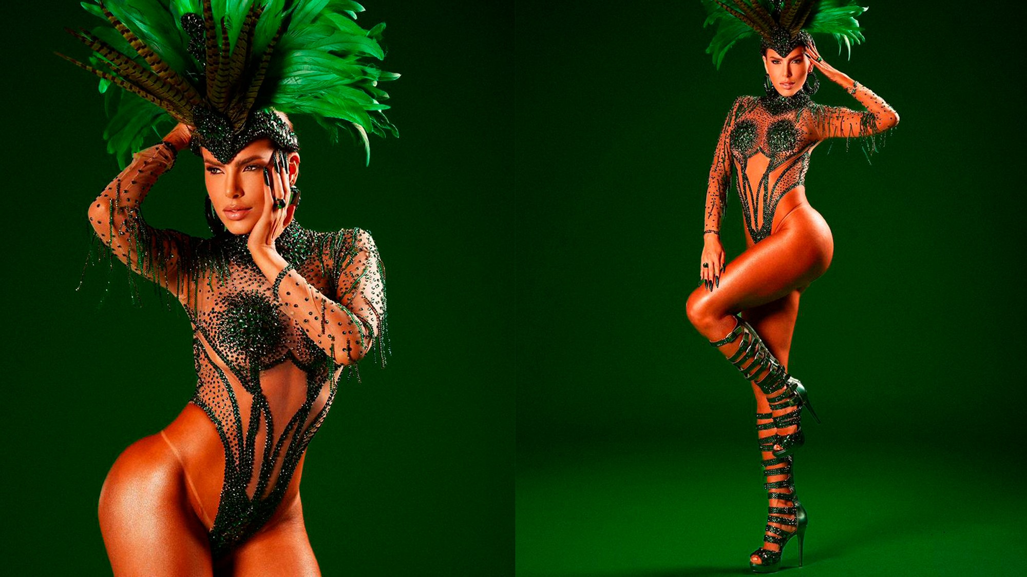 Musa da Mocidade, Erika Schneider aposta em body ultracavado para ensaio técnico