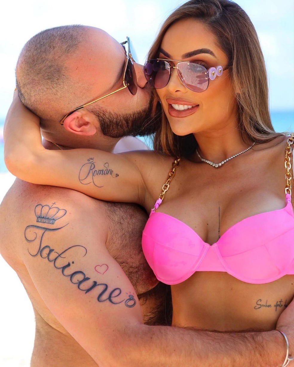 Roman Shakal e Tatiane Barbieri se homenagearam com tatuagens — Foto: Reprodução Instagram