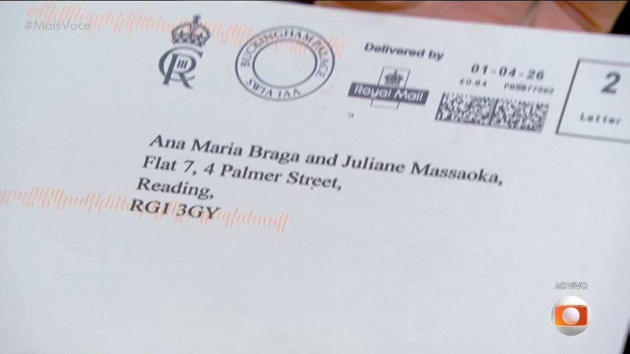 Ana Maria Braga recebe carta real do Palácio de Buckingham e brinca: 'Me sentindo na realeza'