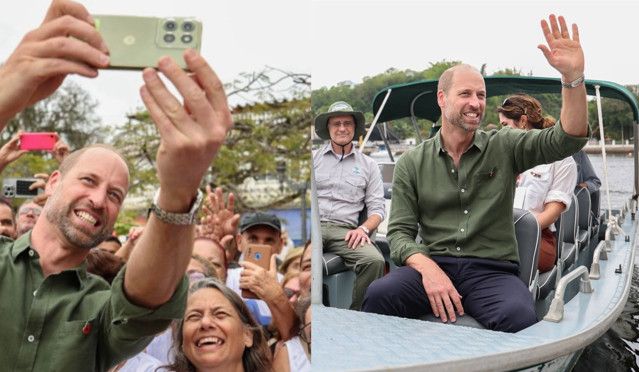 Príncipe William dá show de simpatia e posta foto com fãs na ilha da Paquetá