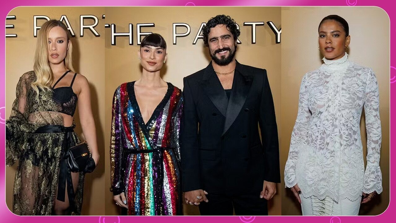 Monique Alfradique leva decote ao limite com vestido luxuoso