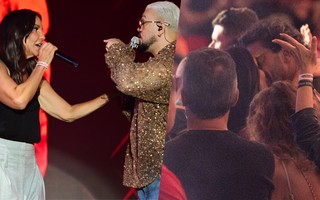 Após ser flagrado aos beijos com Tiago Maia, Ivete Sangalo canta ao lado de Belo