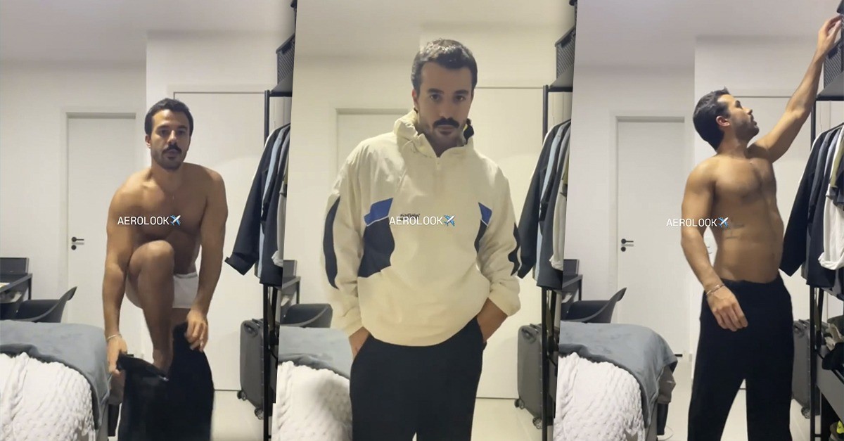 De cueca, Mateus se arruma 'com seguidores' para viagem a Goiânia