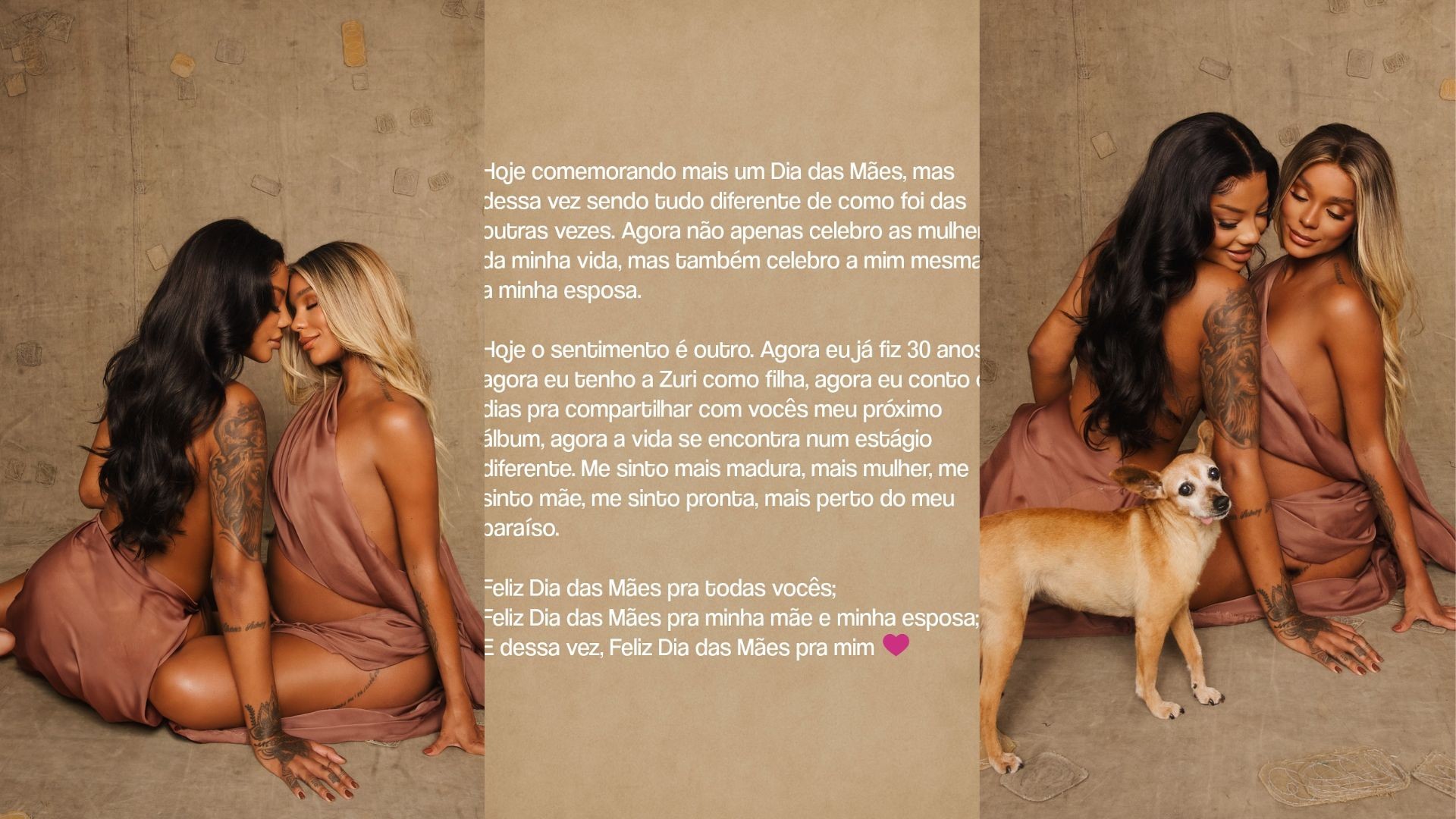 Ludmilla celebra primeiro Dia das Mães com Brunna Gonçalves em reta final de gravidez: 'Me sinto pronta'