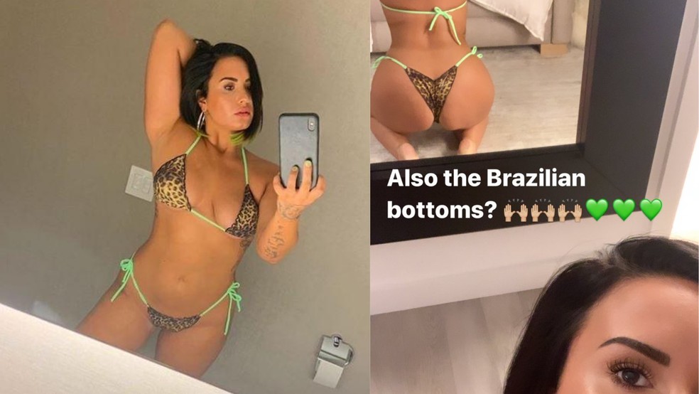 Demi Lovato usando biquíni de marca brasileira — Foto: Reprodução / Instagram