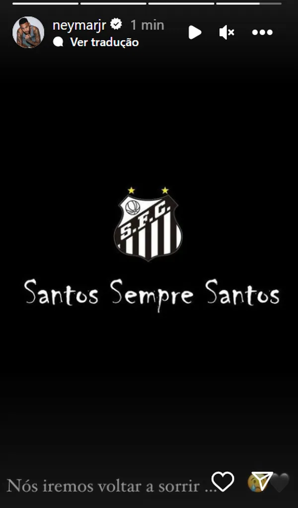 Neymar comenta rebaixamento do Santos para a Série B: 'Vamos voltar a  sorrir', TV & Famosos