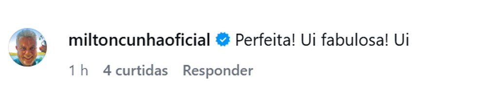 Milton Cunha elogia Deborah Secco — Foto: Reprodução do Instagram