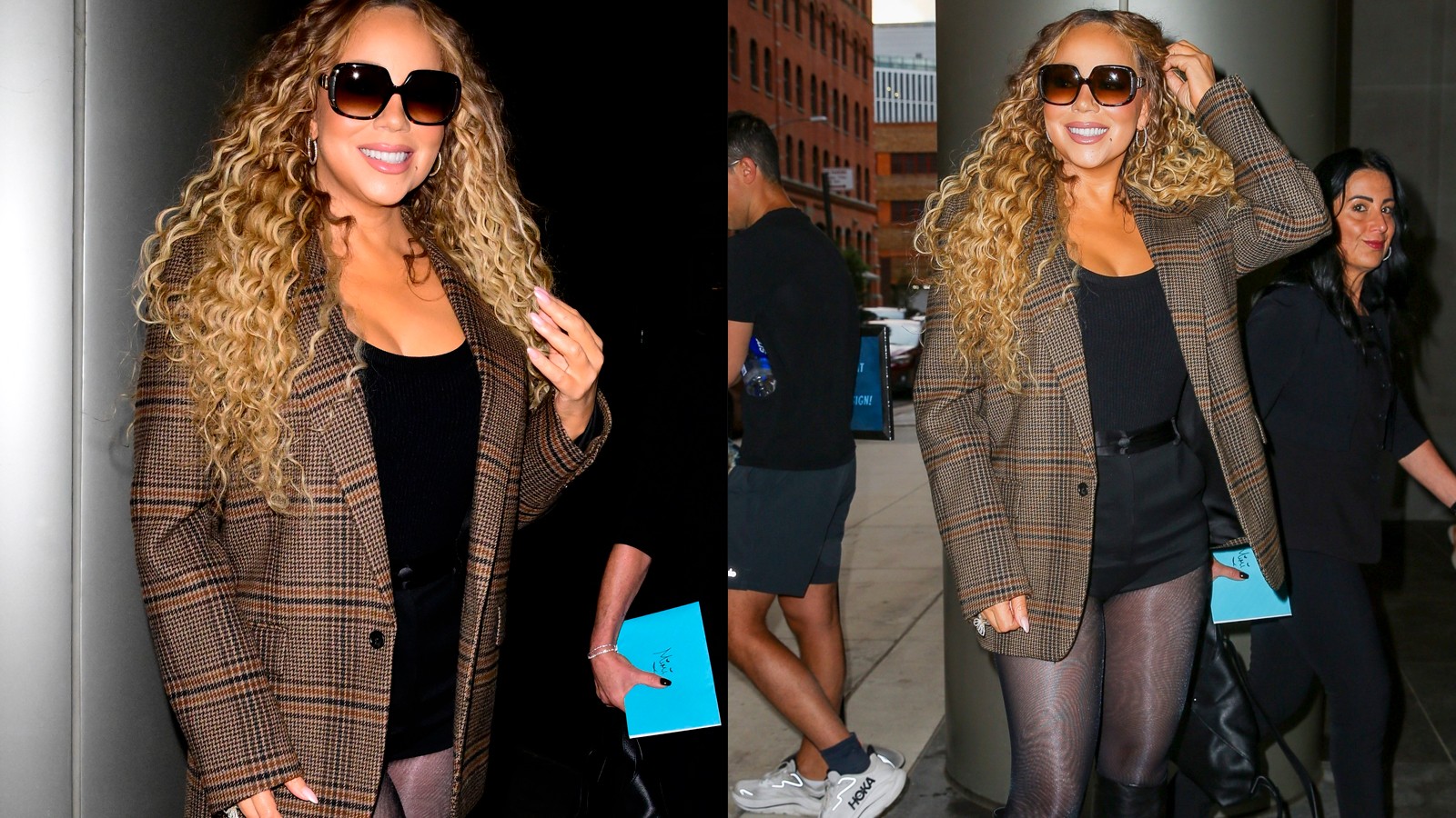 Após shows no Brasil, Mariah Carey passeia de hot pant em pleno outono em Nova York