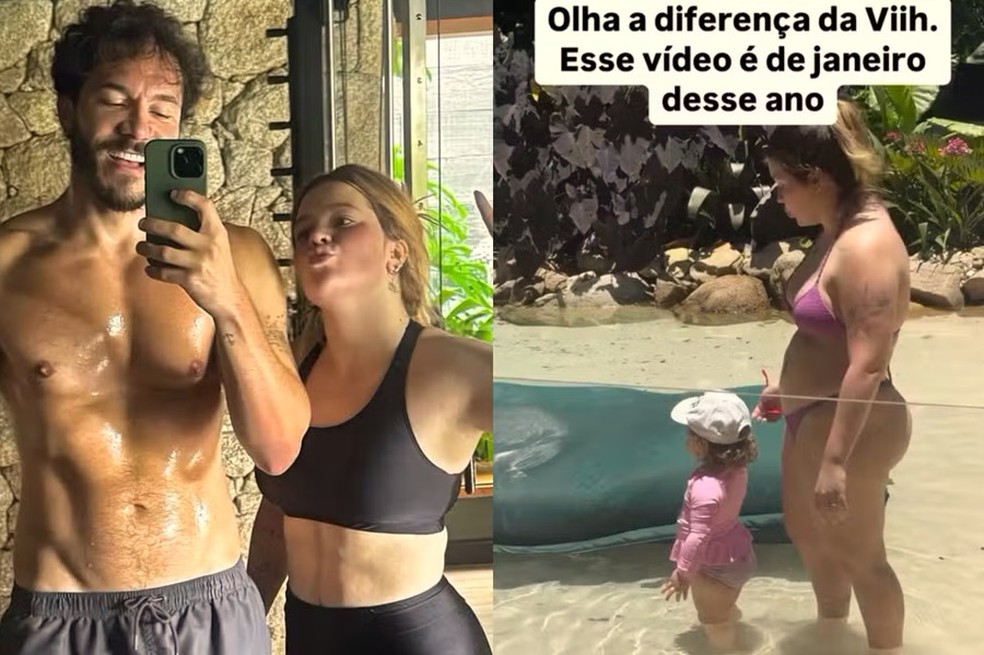 Eliezer mostrou o antes e depois de Viih Tube nas redes sociais — Foto: Reprodução/Instagram