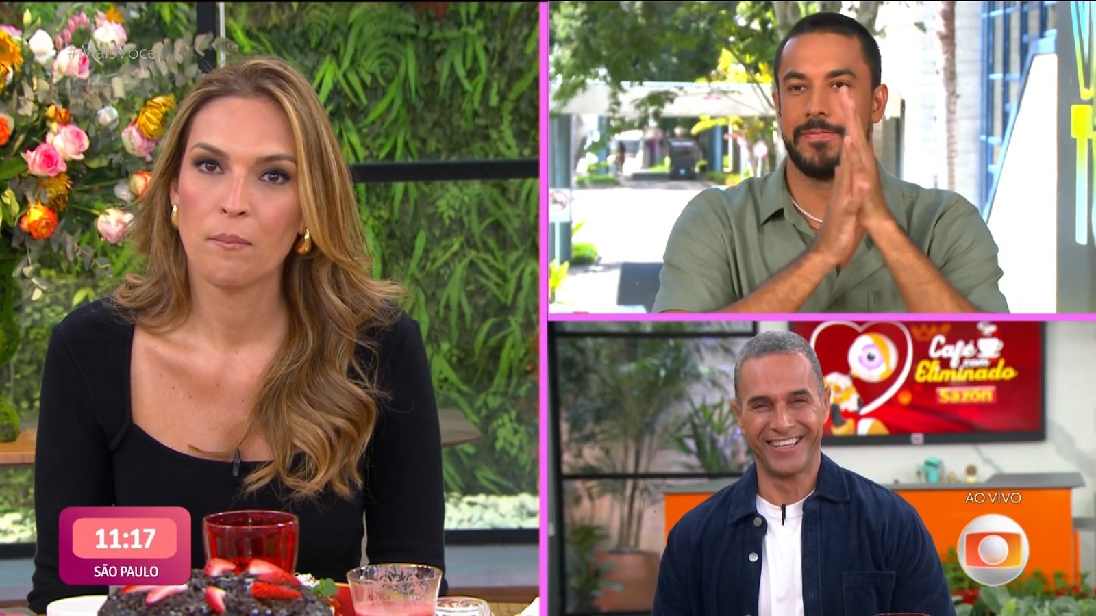 Maike assiste à fala de 'seguir minha vida' de Giovanna no Mais Você e diz: 'Estou feliz com a minha escolha'