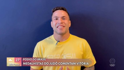 Medalhistas Larissa Pimenta e Willian Lima falam com o Encontro