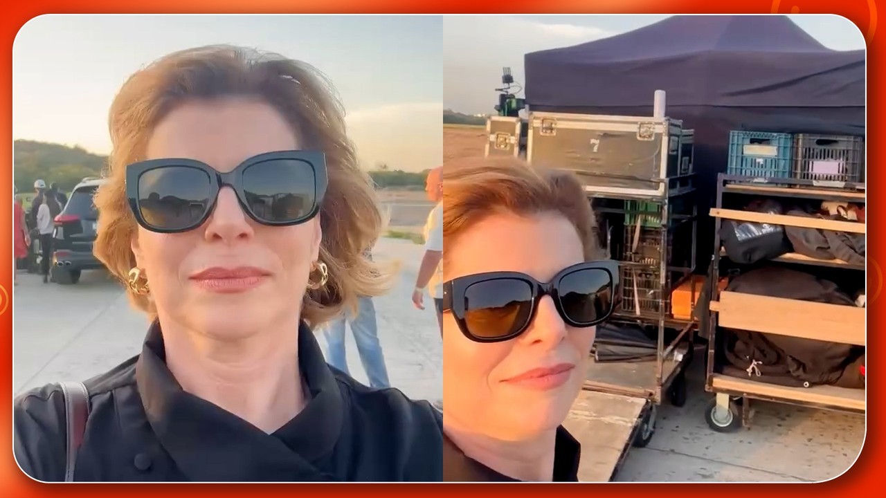 Debora Bloch divulga fotos dos bastidores da cena em que Odete Roitman aparece viva em Vale Tudo