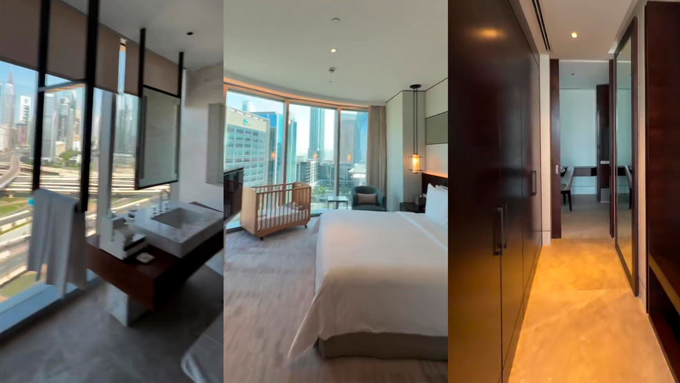 Quarto luxuoso de Virginia e Vini Jr. em Dubai — Foto: Reprodução/Instagram