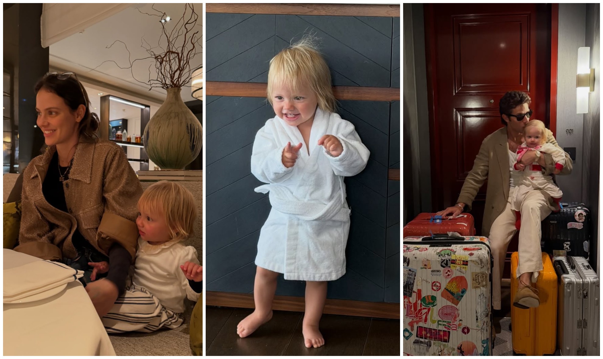 Chay Suede e Laura Neiva abrem álbum de fotos com a filha em Madri