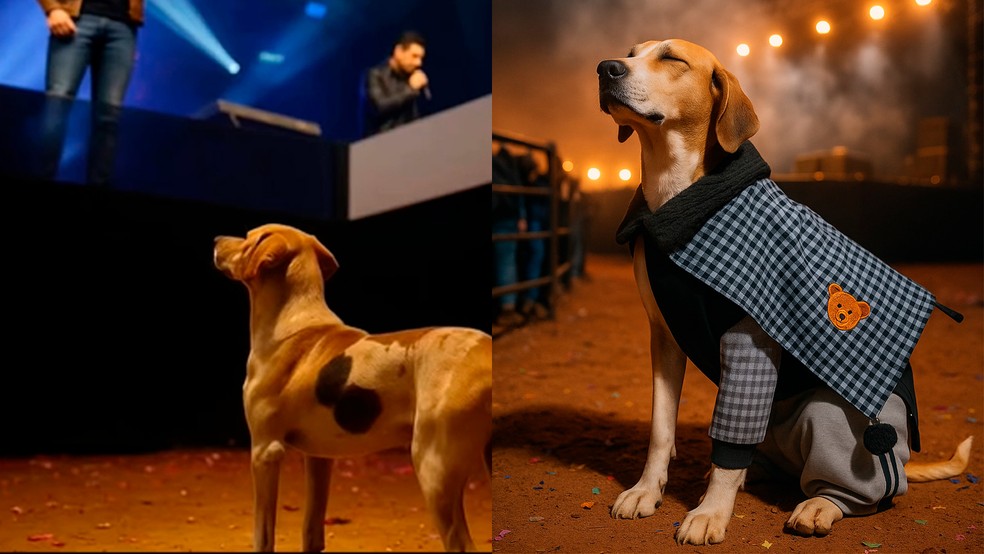 psicologiasdobrasil.com.br - Em show sertanejo, cachorro caramelo rouba a cena e acaba adotado por cantor da dupla João Bosco &amp; Vinicius