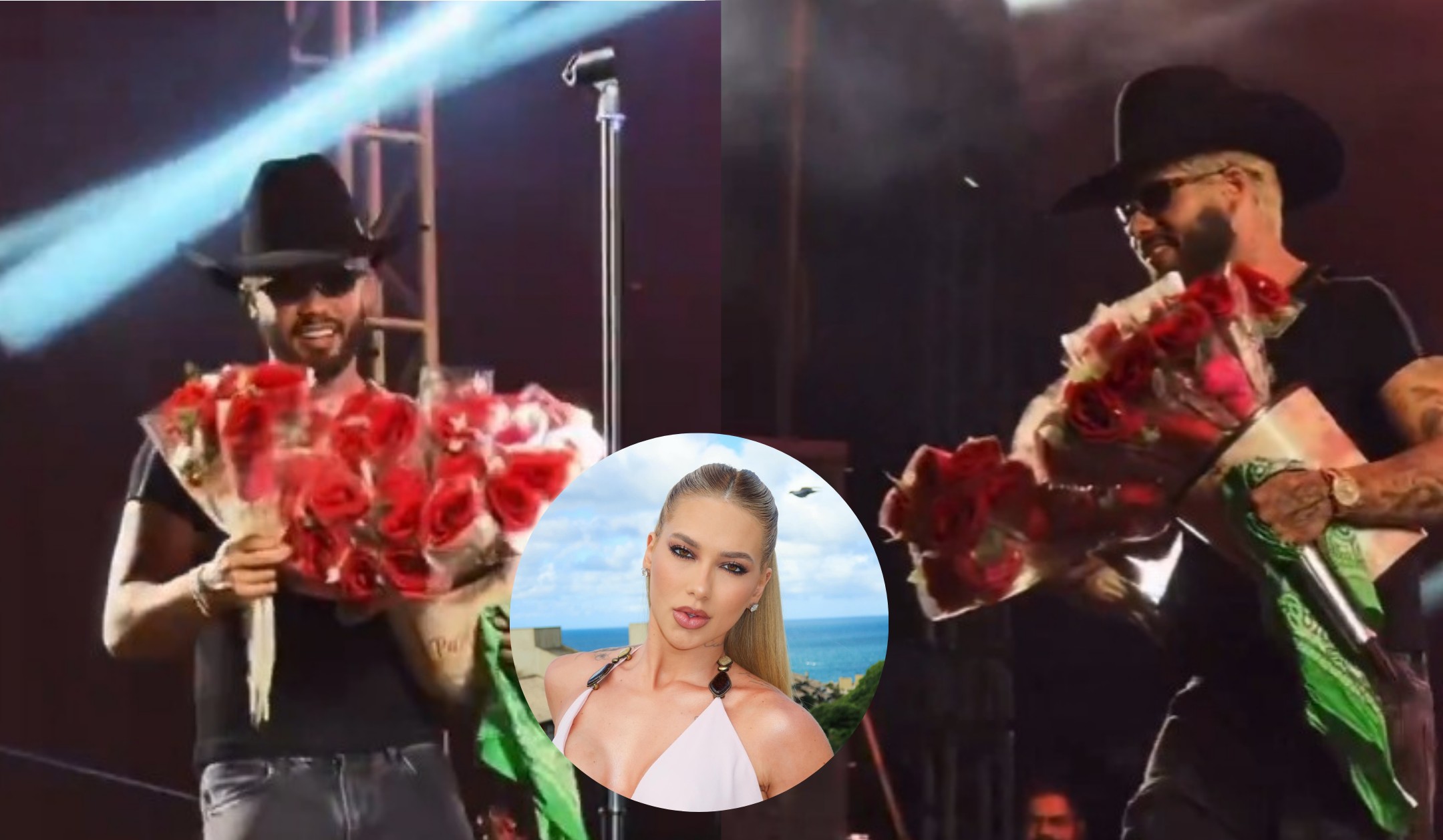 Zé Felipe dedica flores à Virginia e Ana Castela durante show: 'Para a mãe da Maria Alice e Maria Flor'