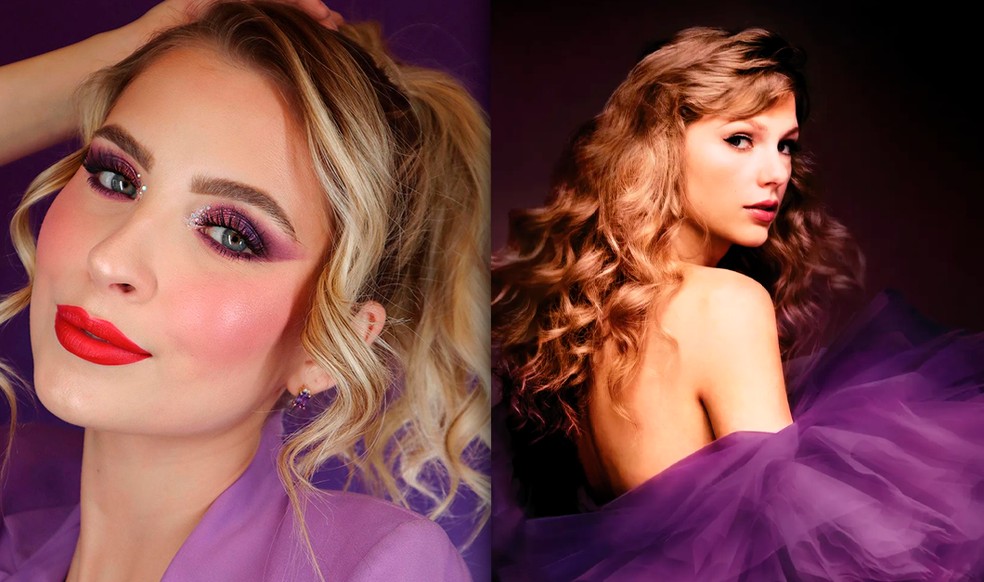 Influenciadora ensina maquiagem temática de Speak Now para shows de Taylor Swift no Brasil — Foto: reprodução/divulgação