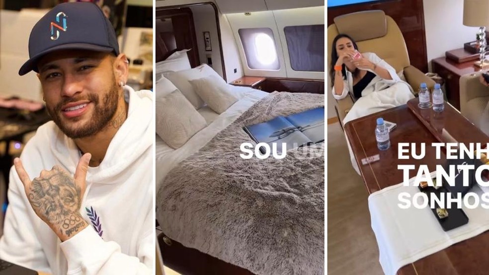 Neymar impressiona seguidores ao mostrar jatinho de luxo — Foto: Reprodução/Instagram