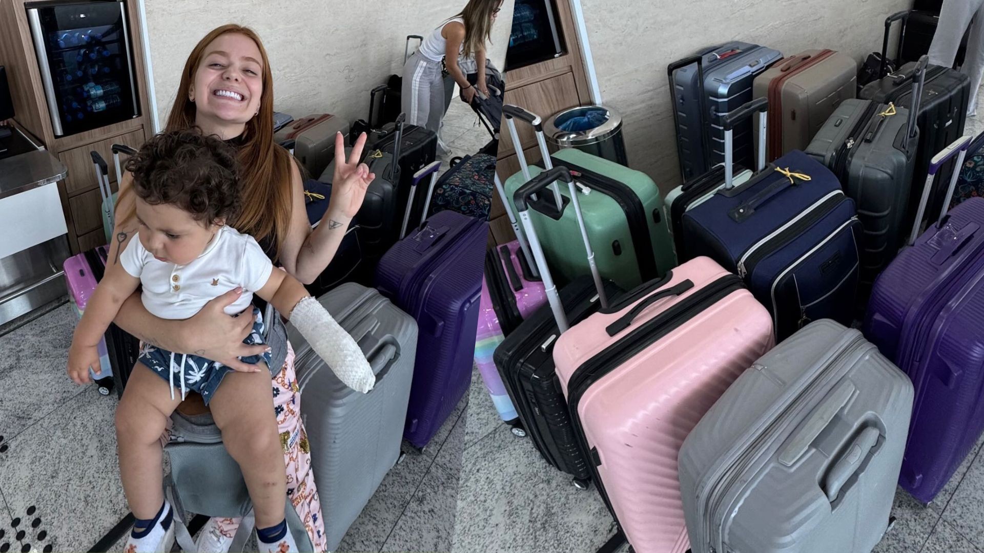 Eliezer brinca com Viih Tube sobre quantidade de malas em viagem de família: 'Pouca coisa'