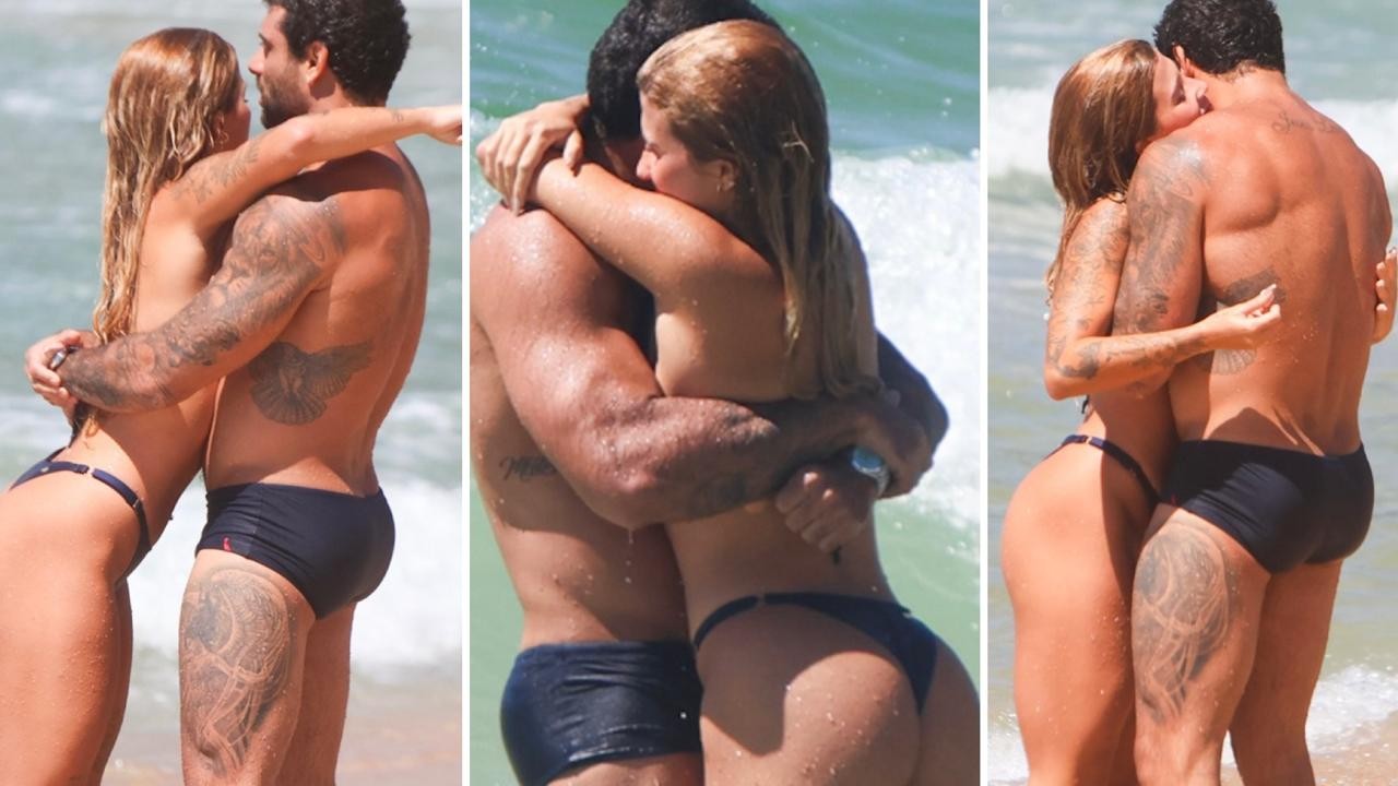 Jesus Luz troca beijos e chamegos em praia com nova namorada