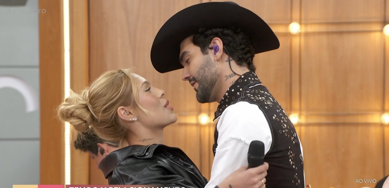 Luan Pereira faz declaração apaixonada à noiva e casal sela o momento com beijão