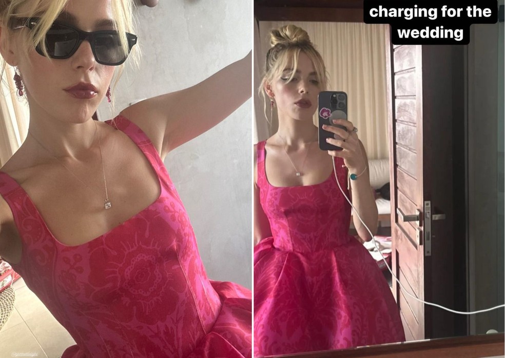 Kiernan Shipka, conhecida por interpretar a bruxa Sabrina, esteve no Brasil para a festa — Foto: Reprodução/Instagram