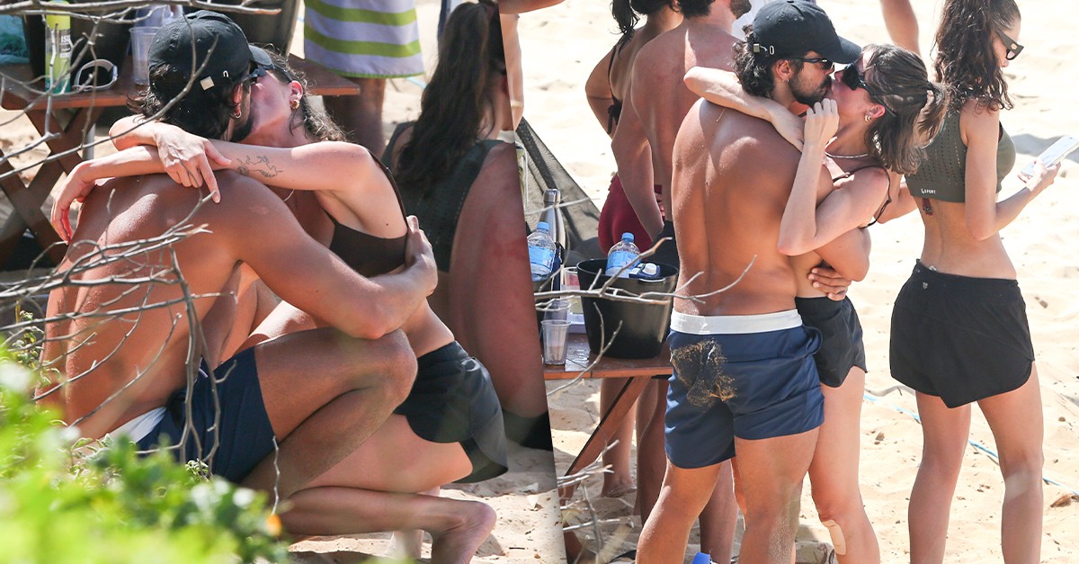 Agatha Moreira e Rodrigo Simas sobem a temperatura com beijos e 'amassos' em praia do Rio