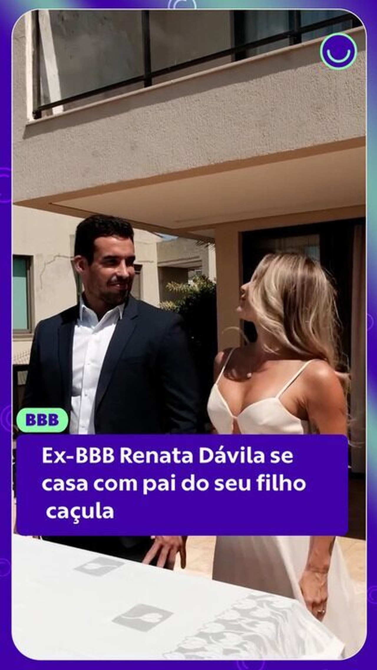 Ex-BBB Renata Dávila se casa com pai do seu filho caçula