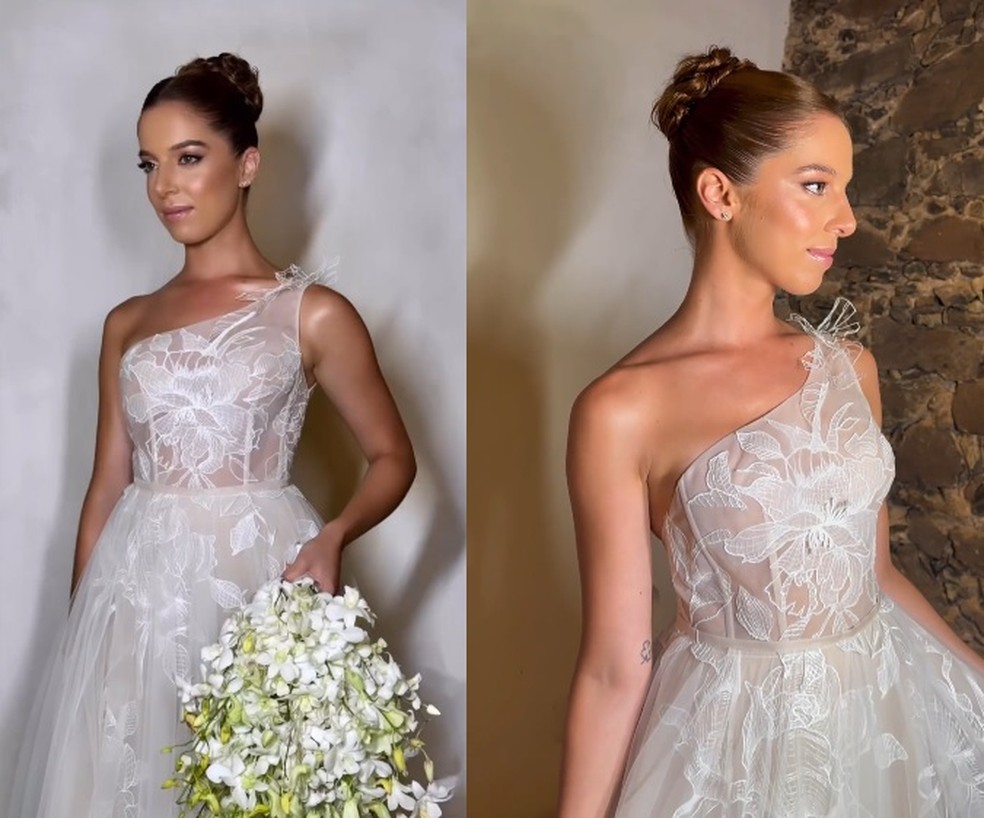 Vestido usado por Laura na cerimônia — Foto: Reprodução/Instagram