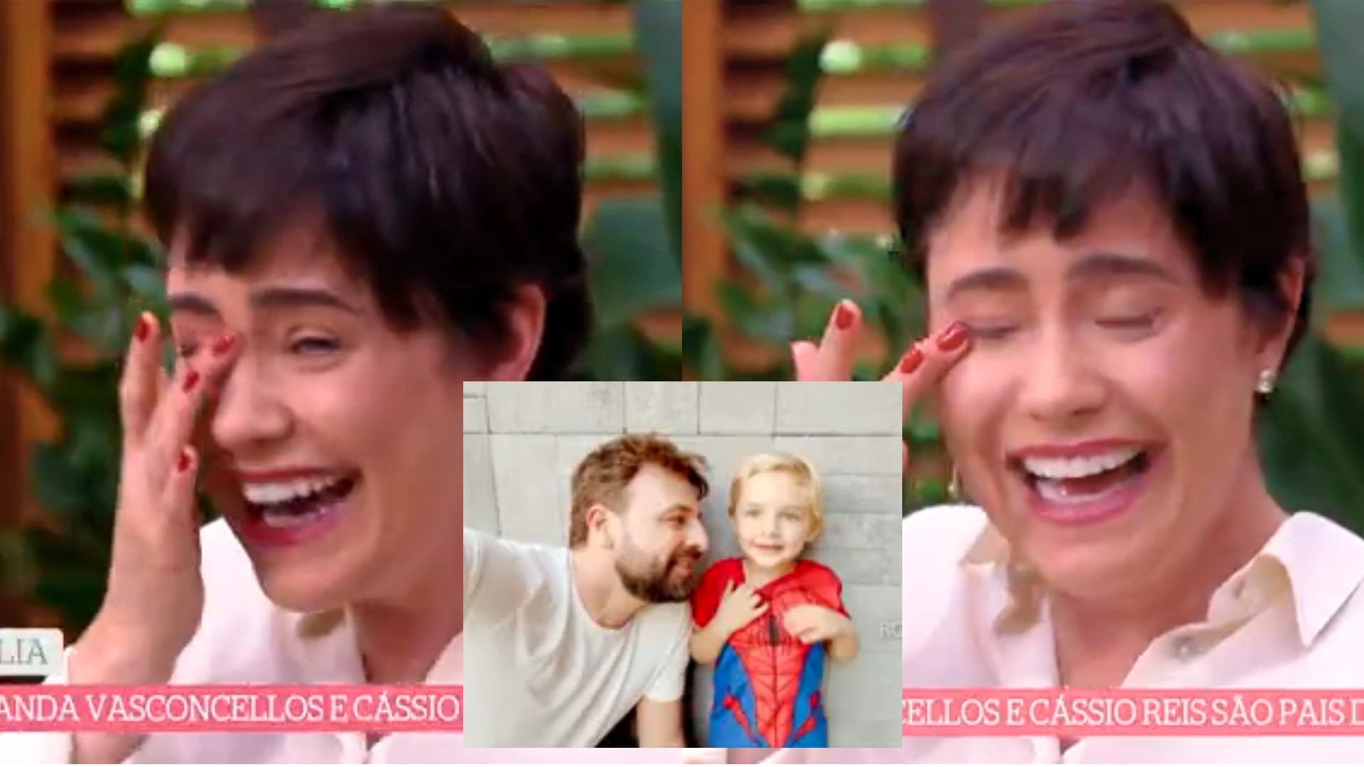 Fernanda Vasconcellos chora com recado do marido, Cássio Reis, e do filho Romeo