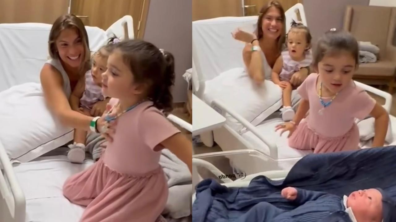 Branca Feres posta primeiro encontro das filhas com irmão caçula; veja vídeo