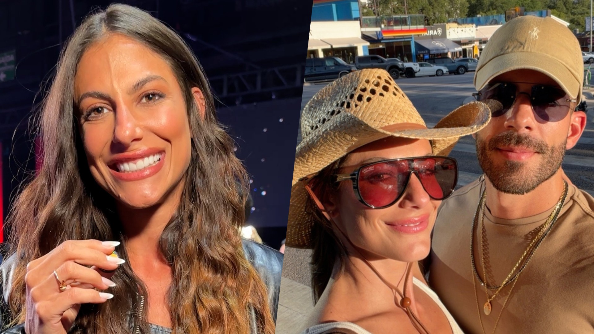 Mari Gonzalez em evento, falando com jornalistas