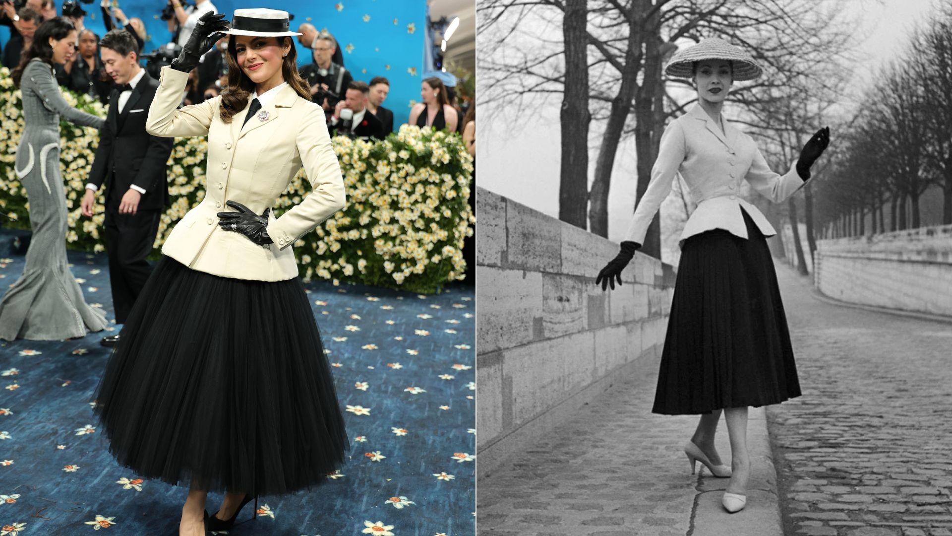 Met Gala 2025: Monica Barbaro reproduz clássica imagem do New Look Dior