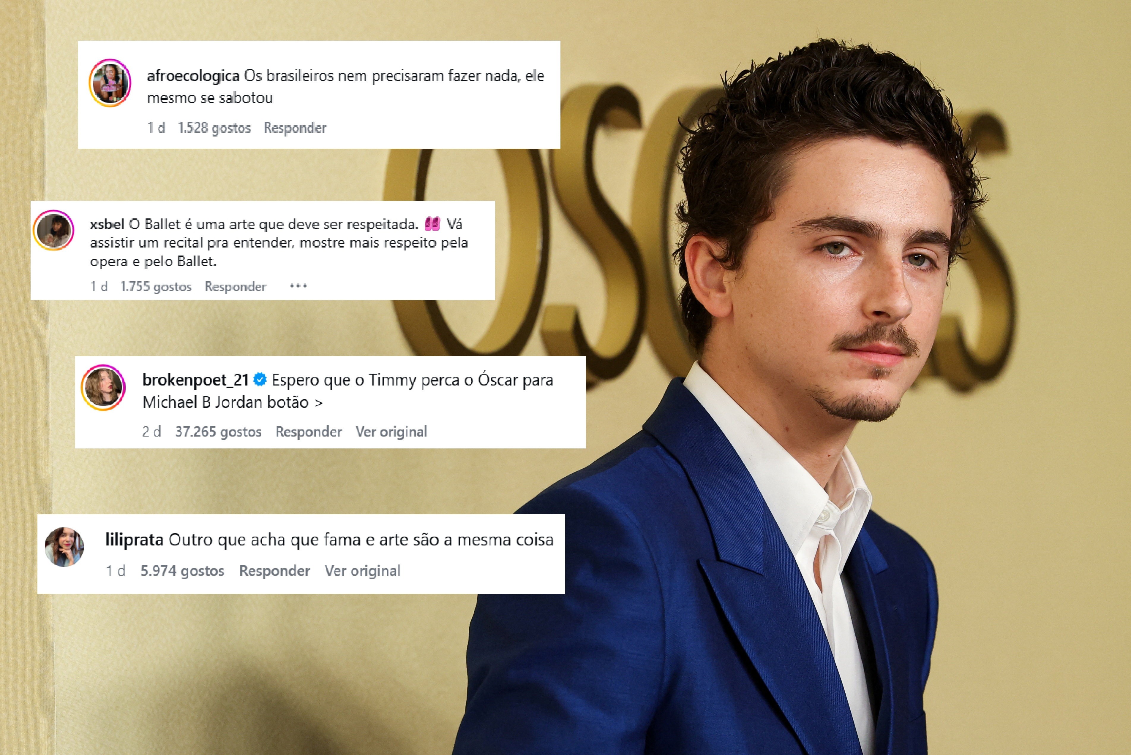 Timothée Chalamet coleciona polêmicas às vésperas do Oscar e vira alvo de críticas: 'Brasileiros nem precisaram fazer nada'