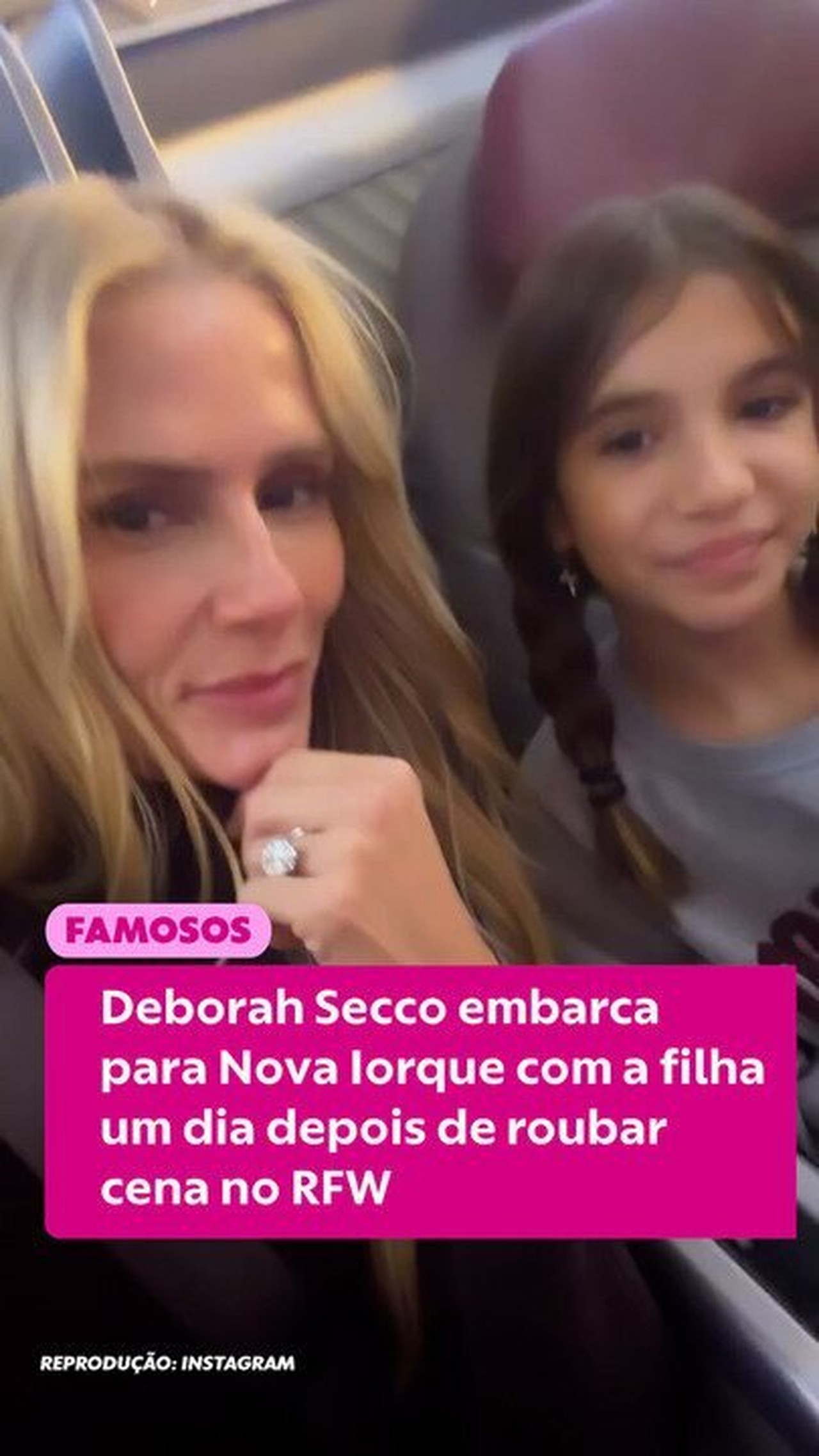 Deborah Secco embarca para Nova Iorque com a filha após roubar cena no Rio Fashion Week: 'Mood férias'