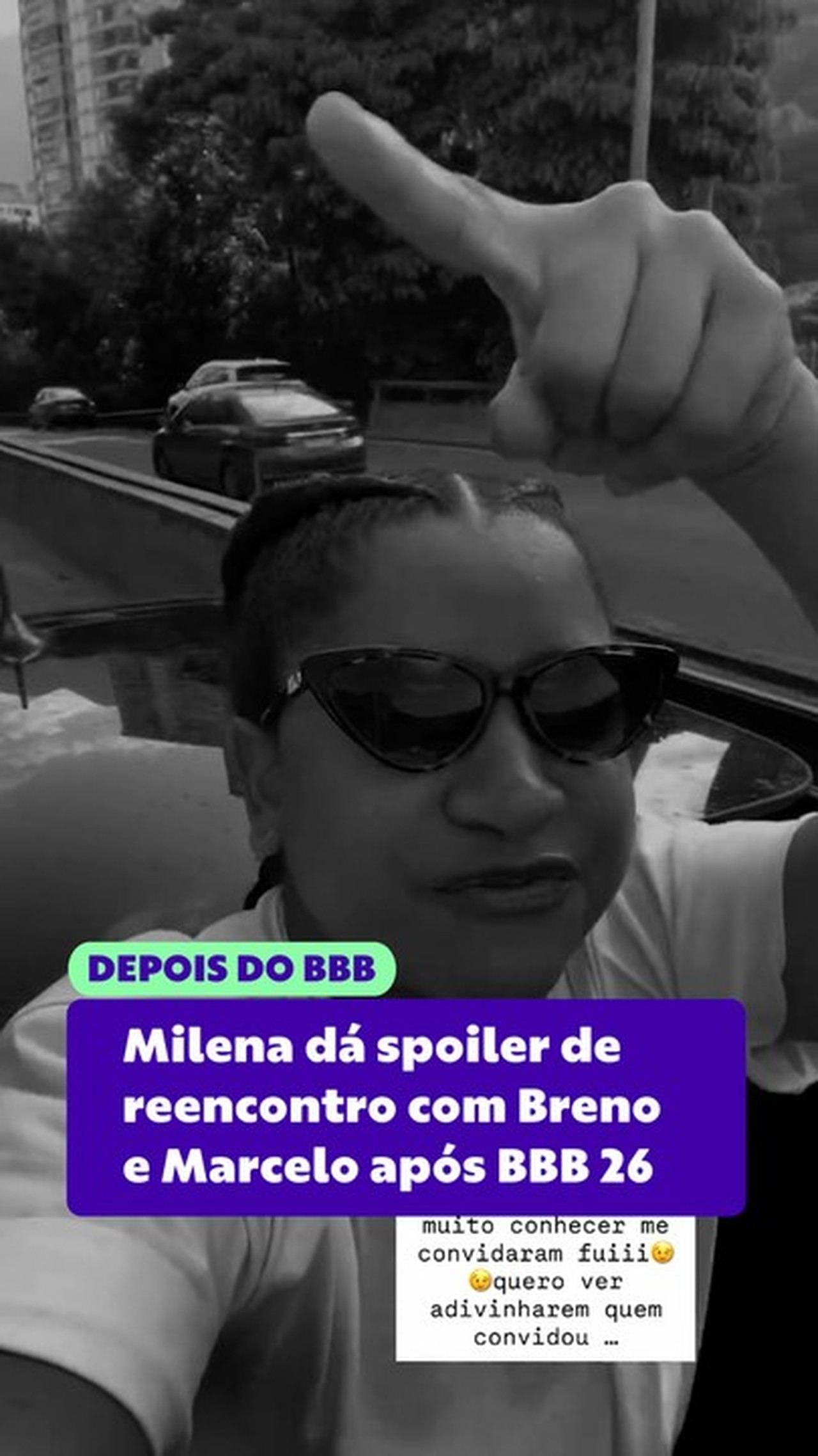 Milena mostra reencontro com Breno e Marcelo após BBB 26: 'Lugar que queria muito conhecer'