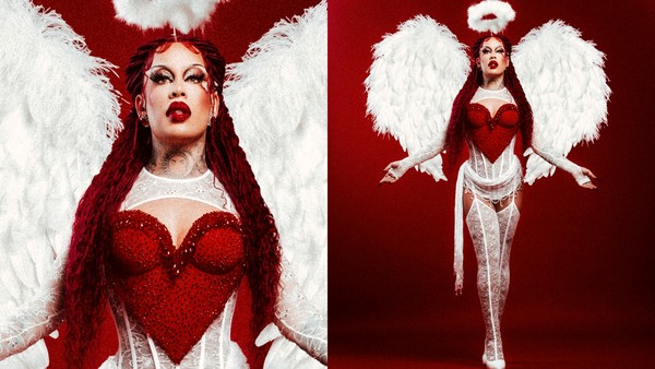 Com look todo rendado no estilo lingerie, Gloria Groove 'vira