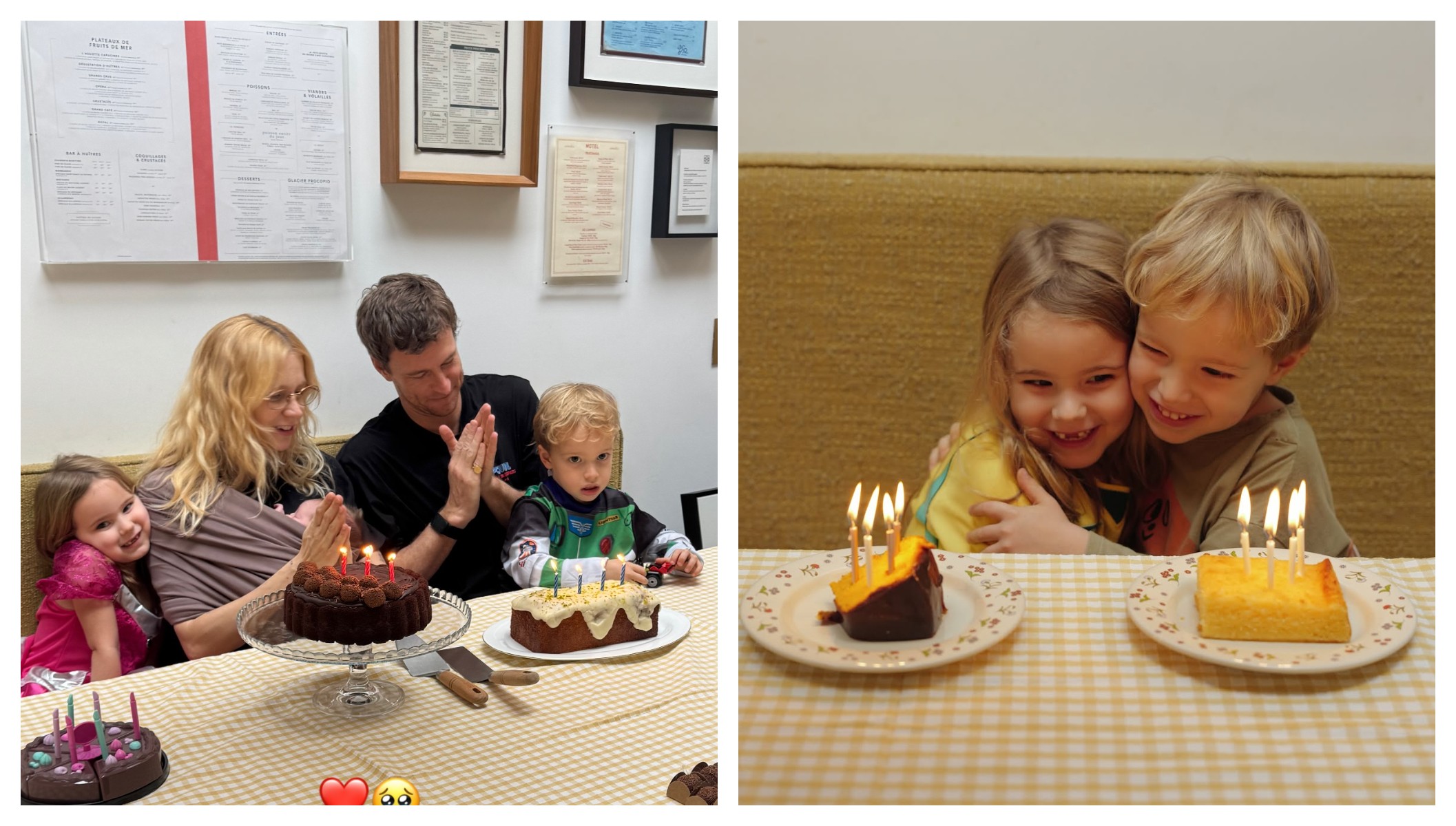 Isa Scherer com seus filhos gêmeos Mel e Bento durante a festa de aniversário