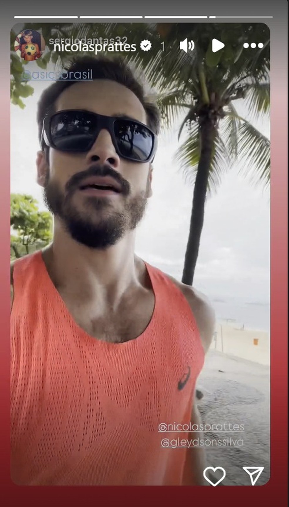 Nicolas Prattes corre 12km no primeiro domingo do ano: 'Um km para cada mês ano ano' — Foto: Reprodução/Instagram