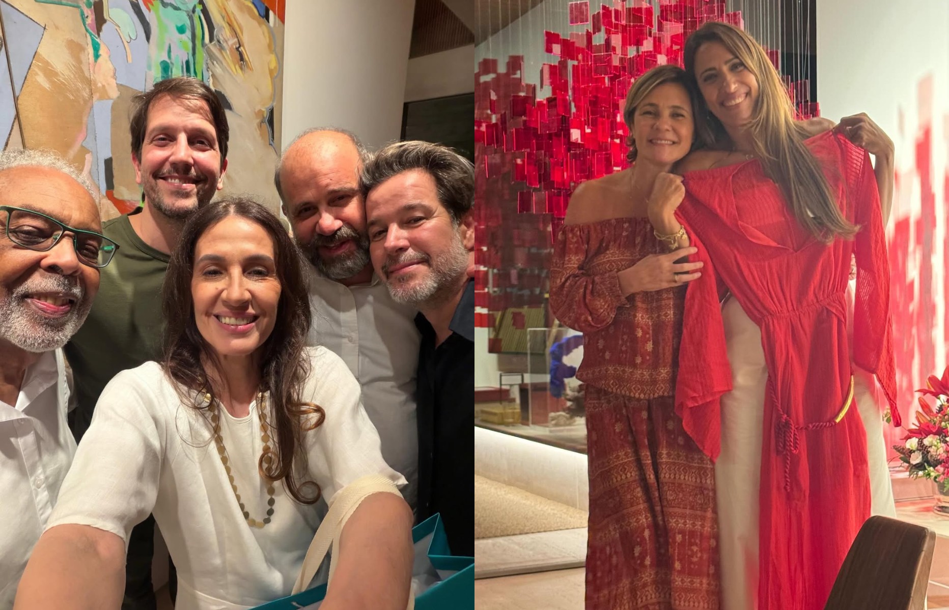 Adriana Esteves, Vladimir Brichta, Murilo Benício e mais se reúnem em amigo secreto de Gilberto Gil