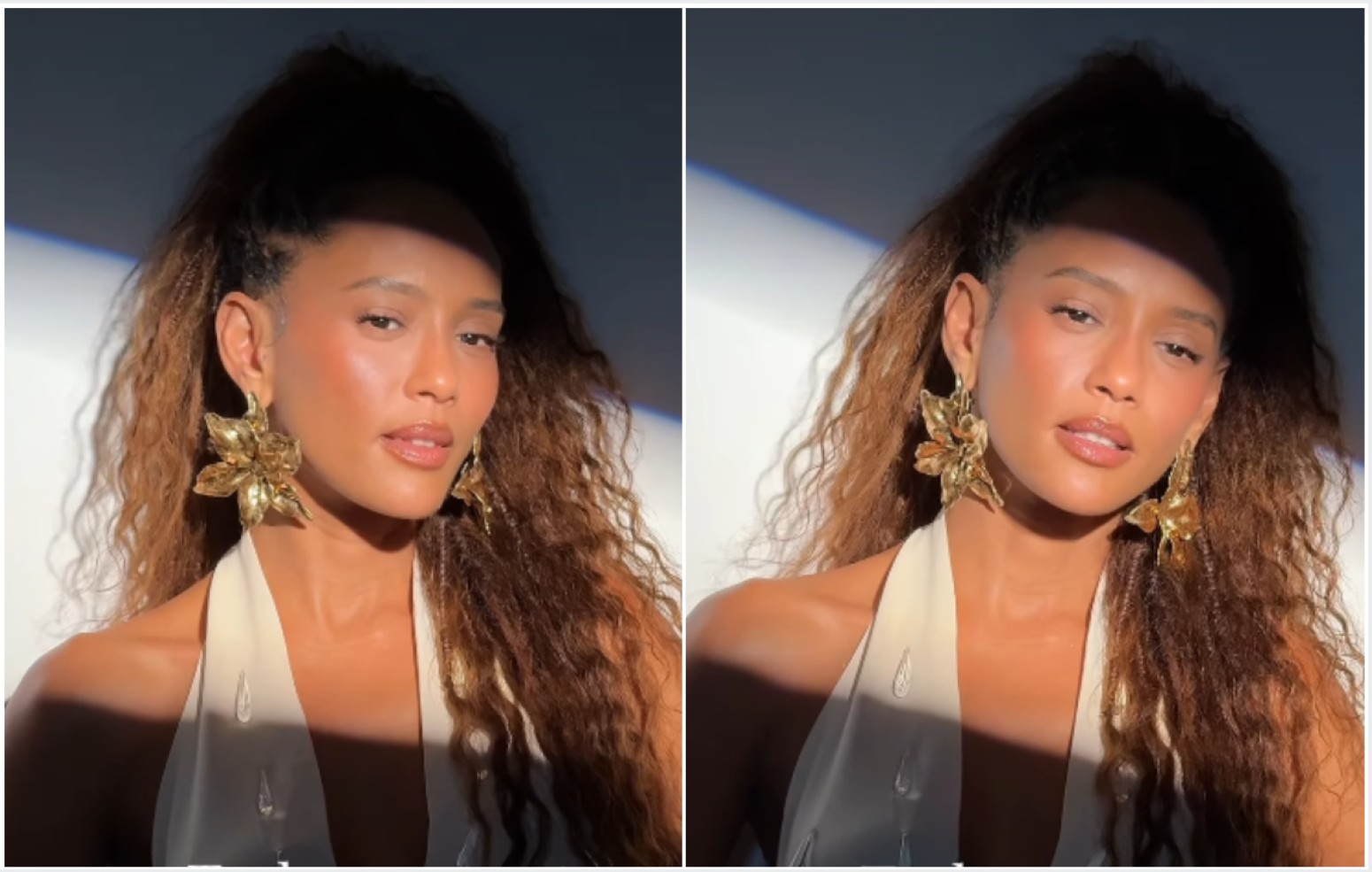 Taís Araujo sorrindo em ensaio fotográfico, celebrando seus 47 anos